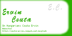 ervin csuta business card